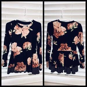 Augie and Jasper floral peplum top, Girl size 5T.